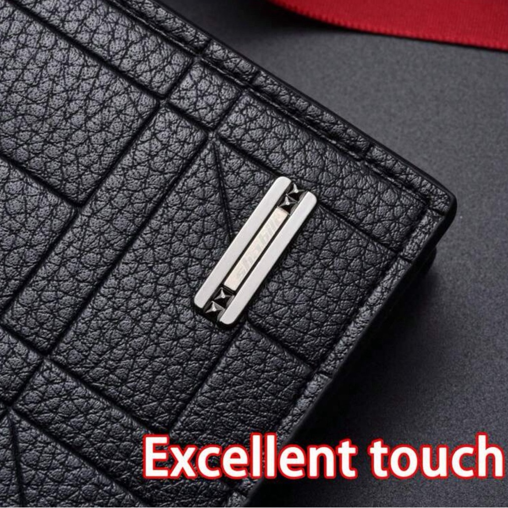 1pc Brown Men's Short Wallet, Large Capacity Multi-card Slot Purse - Picture 3 of 4